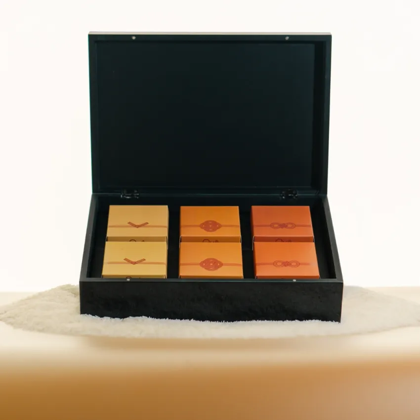"Color Voyage" Mid-Autumn Gift Box, Elegant Shades of the East, Set Of 6 Mooncakes & Pia Cakes, Unique Taste, Premium Corporate Mid-Autumn Gift Set