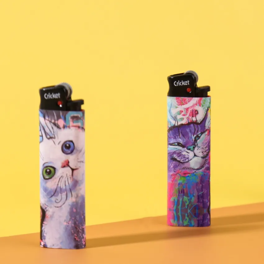 Cat Painting Collection Lighter, An Eye-Catching Accessory, Mysterious And Attractive Style, Unique Patterns, Gift For Friends