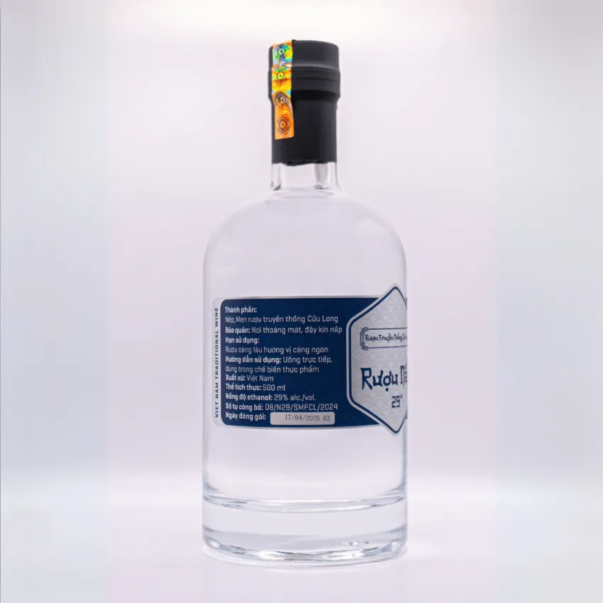 Cuu Long Traditional White Glutinous Rice Wine 500ml, Filled With Essence, Southern Vietnam Specialty Rice Wine, Classic White Rice Wine, Vietnamese Gifts