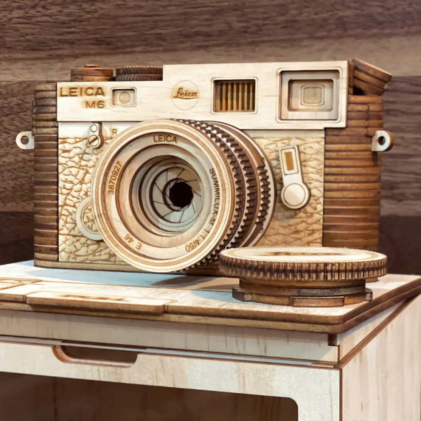 Mô Hình Lắp Ráp Máy Ảnh Gỗ Leica M6 Tỉ Lệ Thật, Tinh Vi Từng Chi Tiết, Mô Hình Thủ Công Độc Đáo, Quà Lưu Niệm Việt Nam Độc Đáo, Quà Cho Nhiếp Ảnh Gia