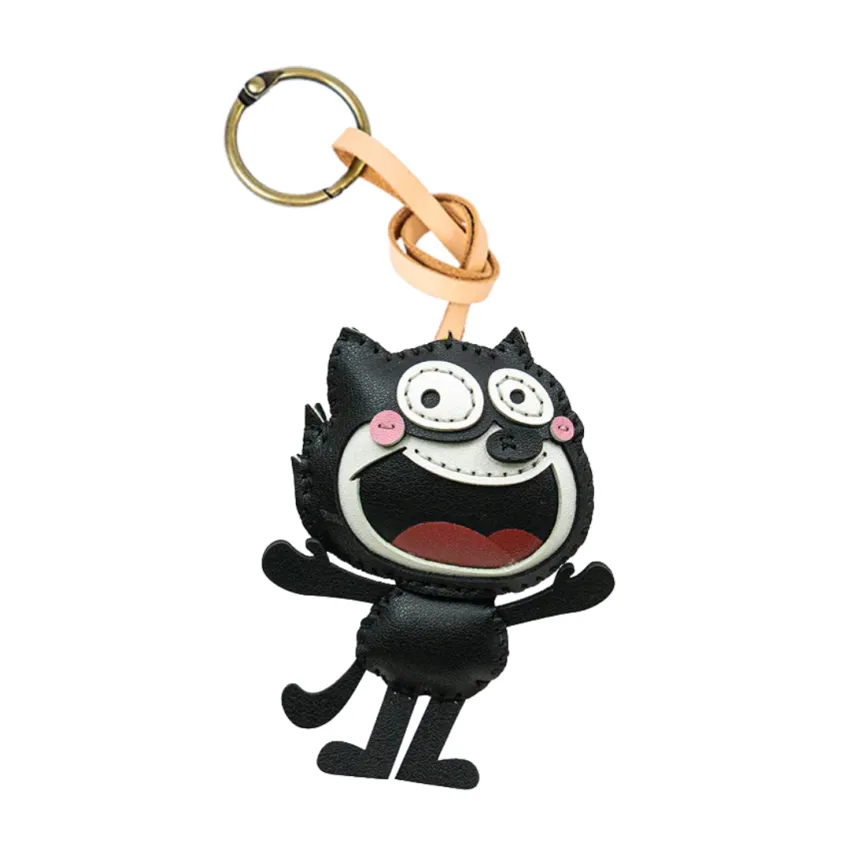 Childhood Character Leather Keychain, Hand-Painted With Care, Capturing Childhood Memories, Premium Bag Charm, Cute Keychain, Adorable Birthday Gift