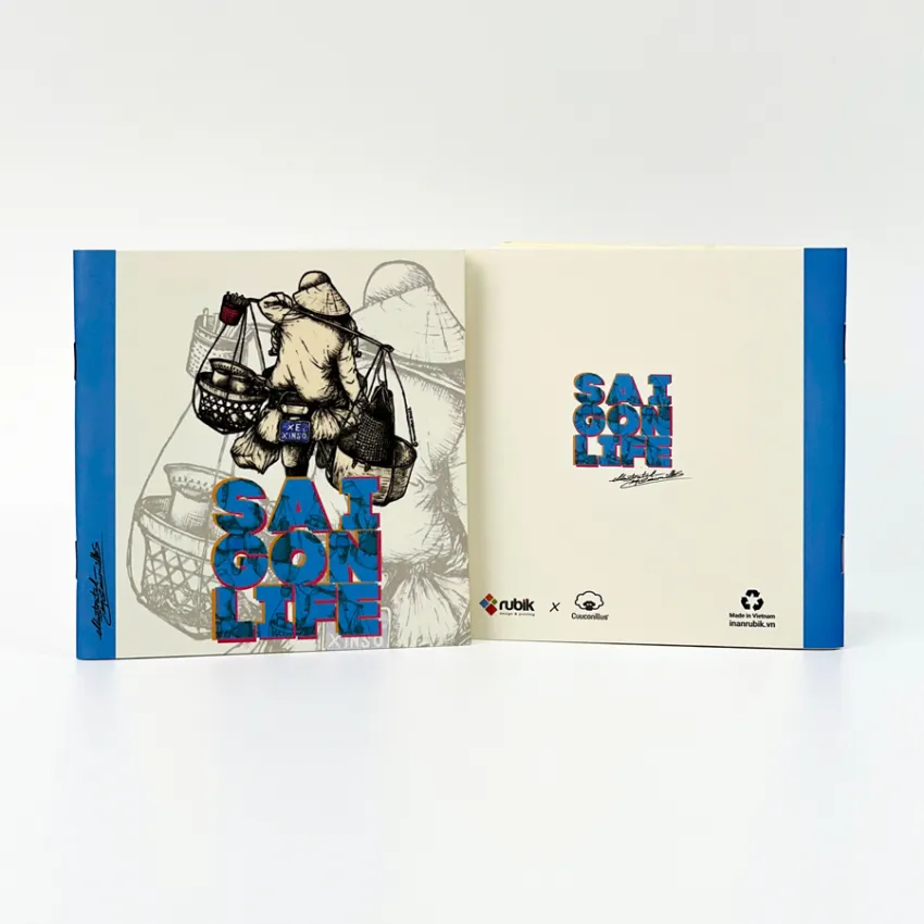 Set Of 5 Notebooks Hanoi Life - Saigon Life, 100 Pages, Stories of Vietnamese Streets, Staple-Bound Notebook, Souvenir Notebook, Vietnamese Souvenir