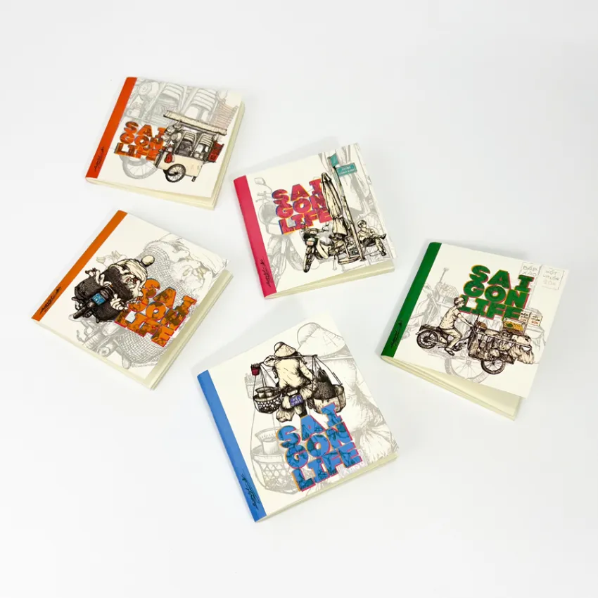Set Of 5 Notebooks Hanoi Life - Saigon Life, 100 Pages, Stories of Vietnamese Streets, Staple-Bound Notebook, Souvenir Notebook, Vietnamese Souvenir Set Of 5 Notebooks Hanoi Life - Saigon Life, 100 Pages, Stories of Vietnamese Streets, Staple-Bound Notebook, Souvenir Notebook, Vietnamese Souvenir