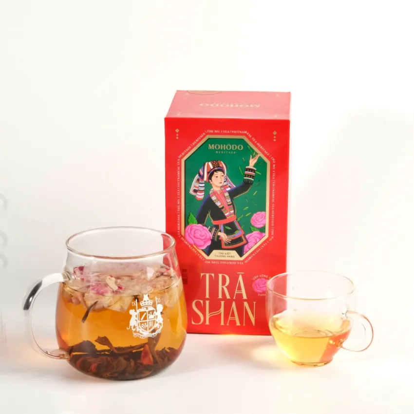 Trà Shan Ướp Hoa Hồng Cổ, 80G, Hành Trình Khám Phá Hương Vị Tinh Tế Của Núi Rừng Tây Bắc, Trà Việt Nam Cao Cấp, Hộp Quà Tặng Trà Sang Trọng