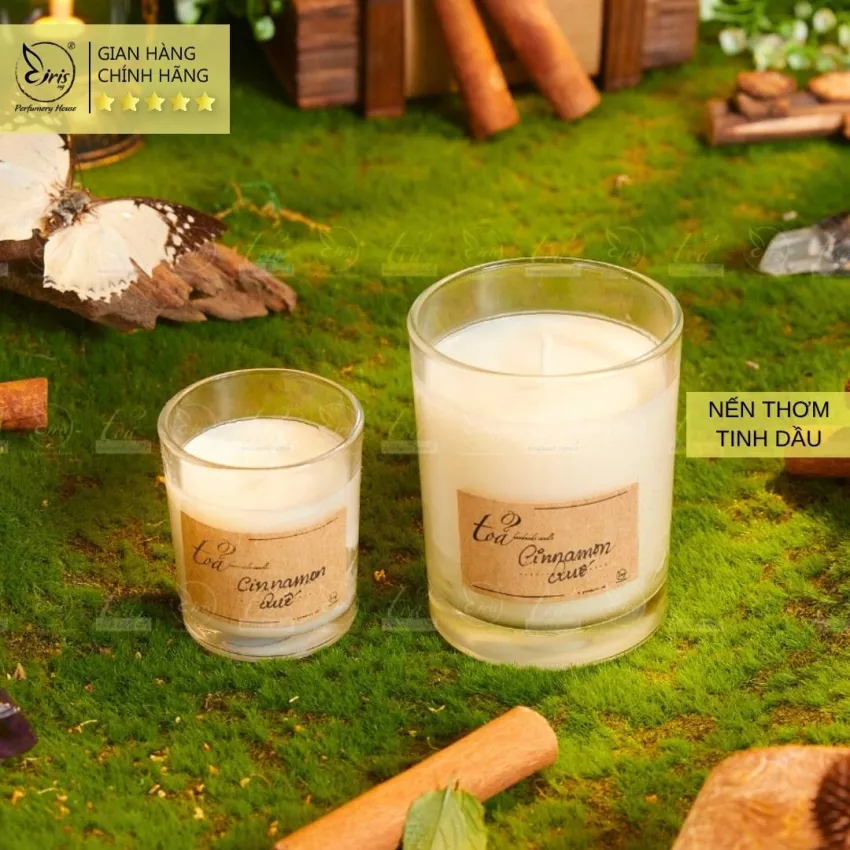 Cinnamon Scented Candle with Wooden Wick, Glass Jar, Vegetable Wax, Perfect Accent for Any Space, Meaningful Gift Cinnamon Scented Candle with Wooden Wick, Glass Jar, Vegetable Wax, Perfect Accent for Any Space, Meaningful Gift