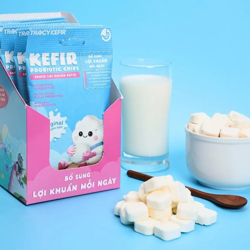 Original flavor kefir probiotic chips box 5 packs with original kefir grains, nutritious gut-friendly health snack gift for all ages Original flavor kefir probiotic chips box 5 packs with original kefir grains, nutritious gut-friendly health snack gift for all ages