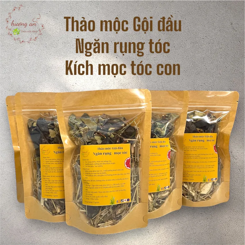 Herbal hair wash to prevent hair loss and stimulate growth, infused with the essence of Vietnamese botanicals—100% plant-based natural hair care and a thoughtful health gifts