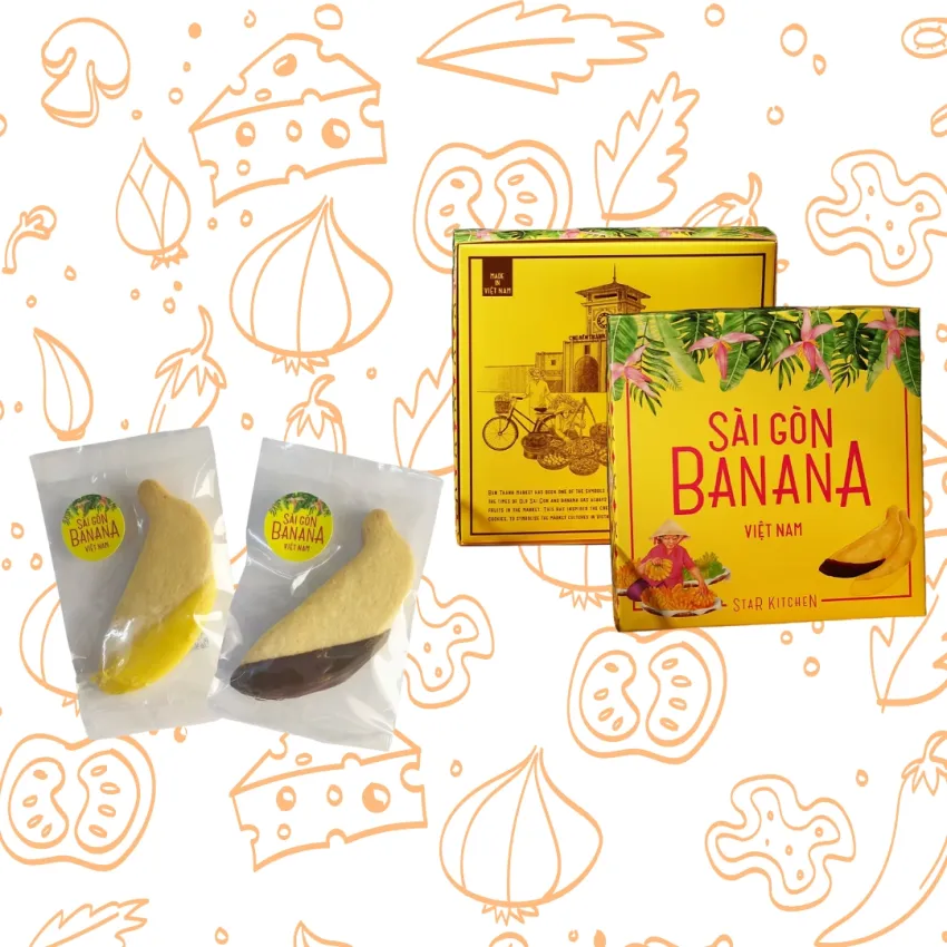 Bánh quy chuối Saigon mang hương vị trái cây Việt Nam độc đáo, vừa là món ăn vặt lành mạnh vừa là quà lưu niệm ý nghĩa cho du khách. Bánh quy chuối Saigon mang hương vị trái cây Việt Nam độc đáo, vừa là món ăn vặt lành mạnh vừa là quà lưu niệm ý nghĩa cho du khách.