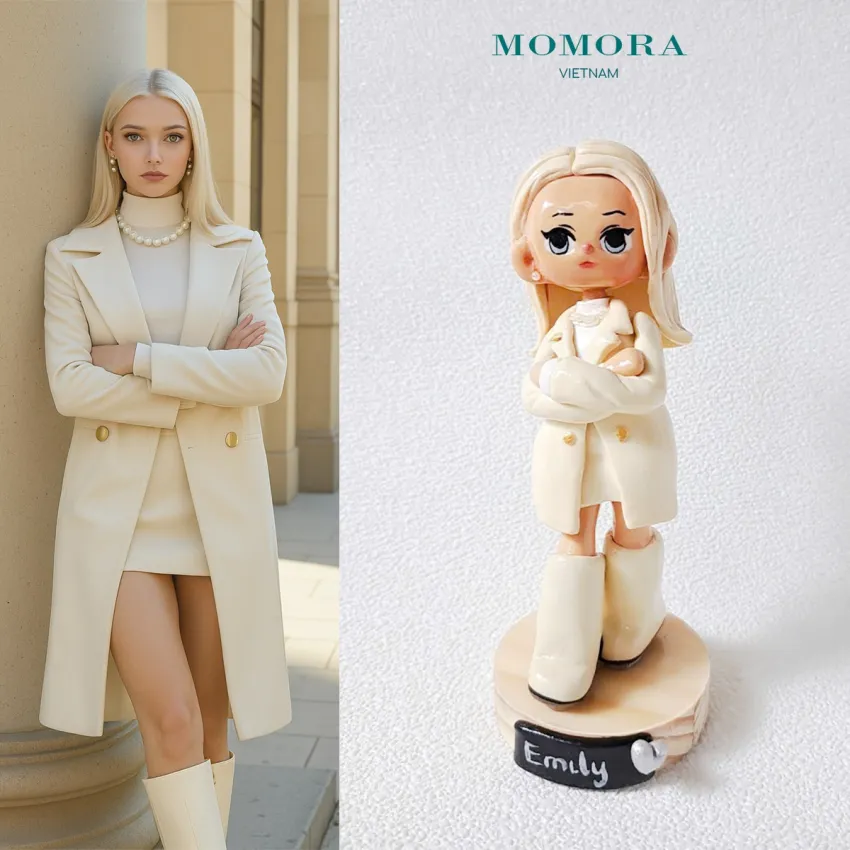 Tượng chibi đất sét toàn thân được làm theo yêu cầu, phiên bản mini cá nhân hóa của chính bạn, món quà lưu niệm độc đáo và ý nghĩa.