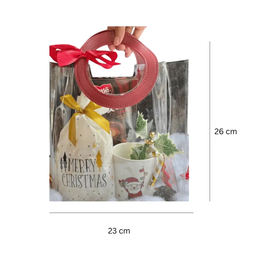 "A Bag Of Joy" Christmas Gift Set, Bursting With Youthful Fun, Transparent Gift Basket with Ceramic Mug, Cocoa & Marshmallows, Unique Christmas Gift "A Bag Of Joy" Christmas Gift Set, Bursting With Youthful Fun, Transparent Gift Basket with Ceramic Mug, Cocoa & Marshmallows, Unique Christmas Gift