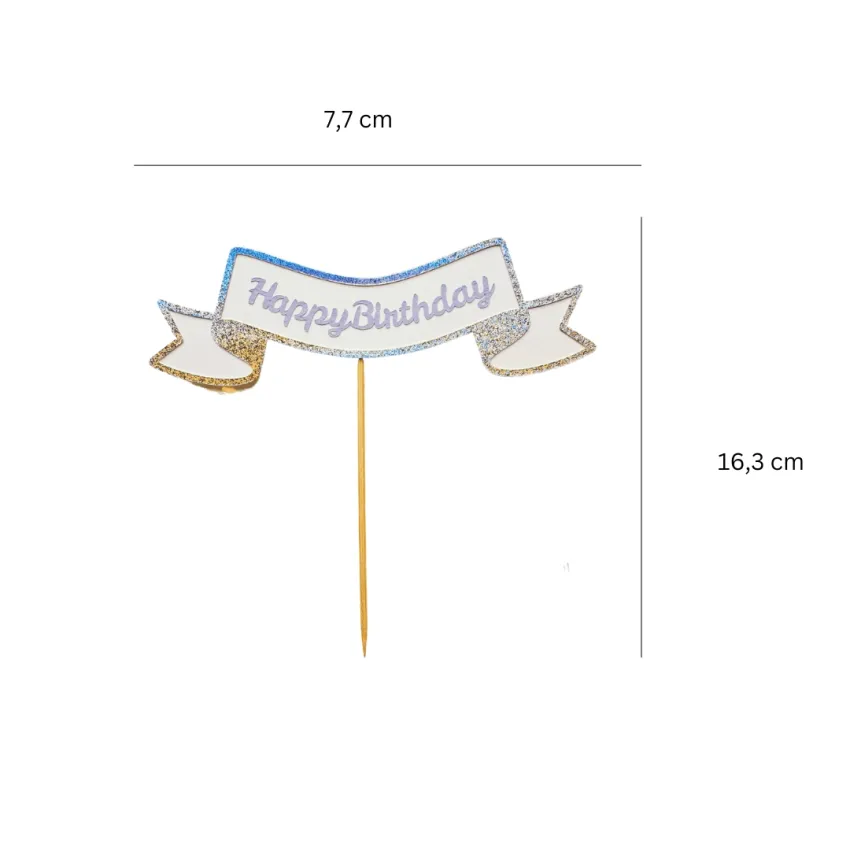 Bộ Nơ "Happy Birthday" Trang Trí Bánh Sinh Nhật, Cùng Bạn Đón Tuổi Mới Thật Lung Linh, Ghim Giấy Trang Trí Bánh Kem, Phụ Kiện Trang Trí Sinh Nhật
