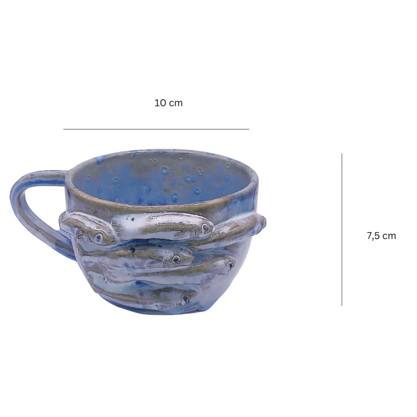 "Fish-FLick" Ceramic Mug, A Daily Reminder To Stay Calm, Handmade Abstract Ceramic Mug, Unique Ceramics, Home Decor, Unique Handmade Gifts