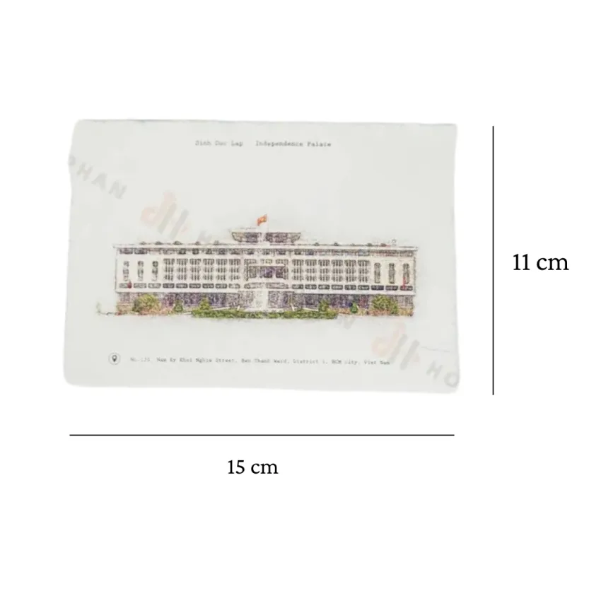 Bưu Thiếp Giấy Bồi Dinh Độc Lập, BST Tôi Yêu Sài Gòn, Tôn Vinh Chứng Nhân Lịch Sử, Bưu Thiếp Thủ Công Kèm Phong Bì, Giấy Bồi Thủ Công, Quà Lưu Niệm