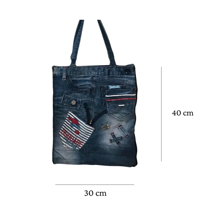 "7Color" Slim Tote Bag From Old Jeans, Honoring Creative Souls, Denim Tote Bag, Fashion Accessory, Impressive Birthday Gift, Unique Handmade Gift "7Color" Slim Tote Bag From Old Jeans, Honoring Creative Souls, Denim Tote Bag, Fashion Accessory, Impressive Birthday Gift, Unique Handmade Gift