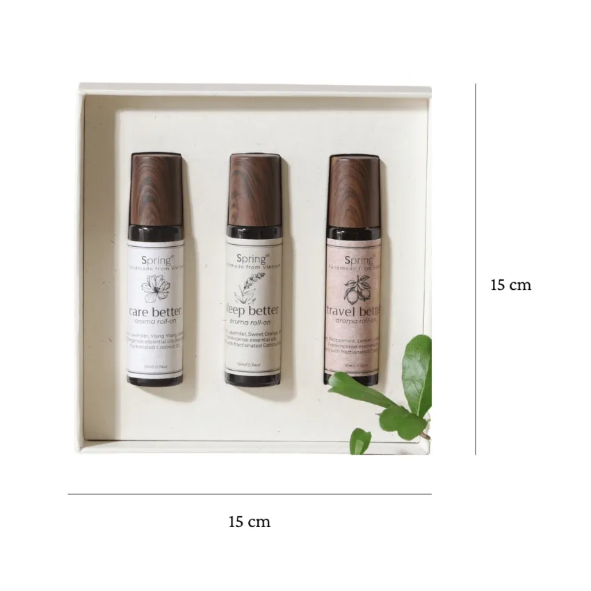 Set 3 thanh lăn tinh dầu hữu cơ mang đến sự thư giãn toàn diện cho cả thể chất và tinh thần, tinh dầu thiên nhiên hỗ trợ ngủ ngon, tạo nên món quà tặng sức khỏe đầy ý nghĩa cho cuộc sống cân bằng. Set 3 thanh lăn tinh dầu hữu cơ mang đến sự thư giãn toàn diện cho cả thể chất và tinh thần, tinh dầu thiên nhiên hỗ trợ ngủ ngon, tạo nên món quà tặng sức khỏe đầy ý nghĩa cho cuộc sống cân bằng.