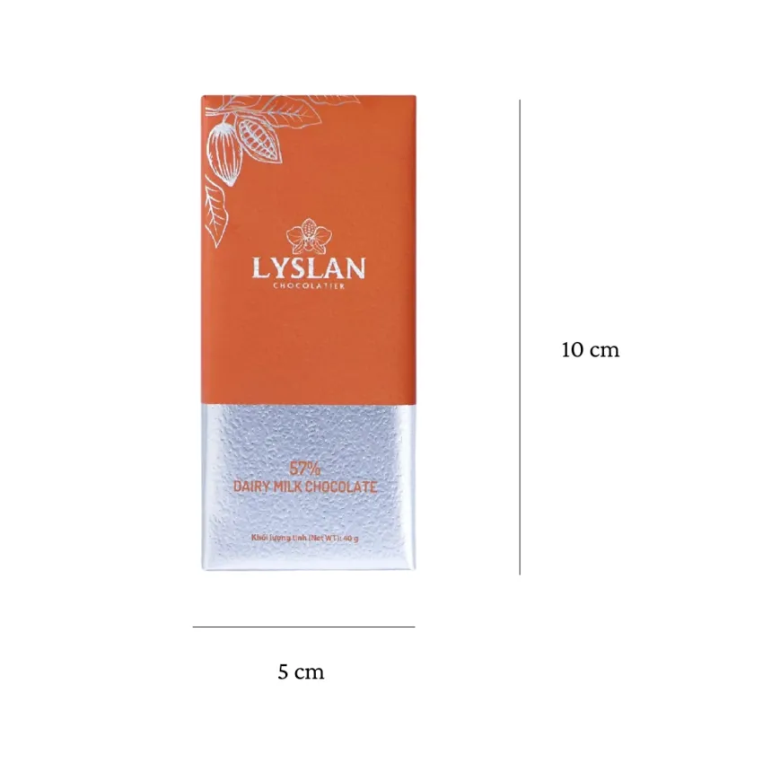 Dairy Milk Chocolate 57%, 40Gr, Irresistibly Sweet & Rich Flavor, Rich Dak Lak Chocolate, Pure Cacao, Vietnamese Taste, Vietnamese Specialty Gift Dairy Milk Chocolate 57%, 40Gr, Irresistibly Sweet & Rich Flavor, Rich Dak Lak Chocolate, Pure Cacao, Vietnamese Taste, Vietnamese Specialty Gift