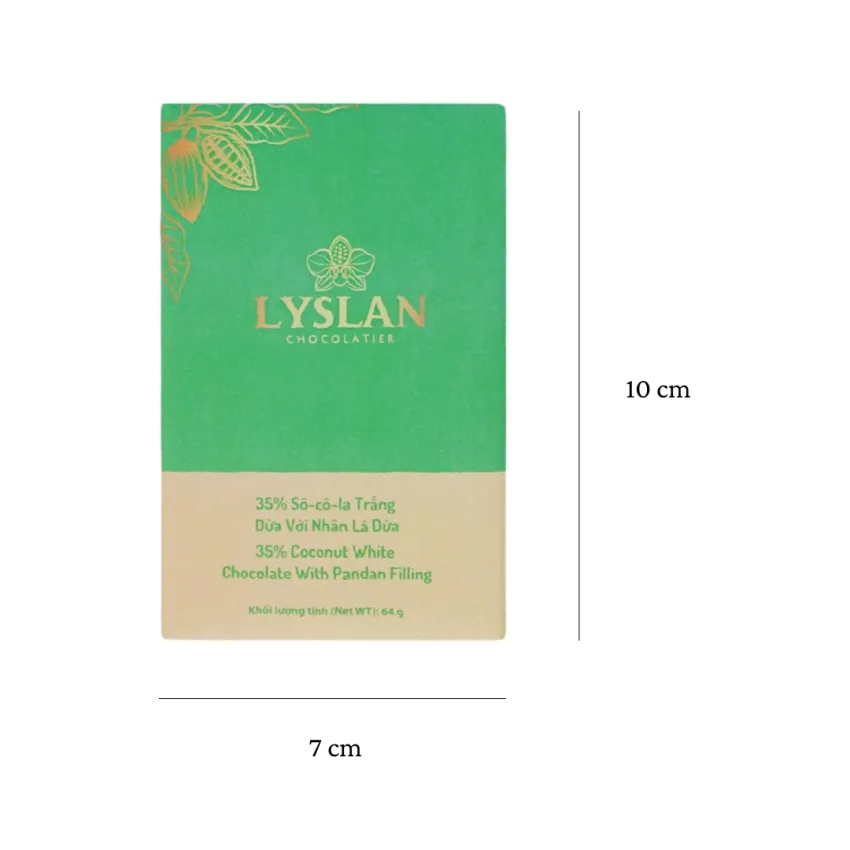 Socola Trắng Vị Dừa Nhân Lá Dứa 35%, 64Gr, Trải Nghiệm Hương Vị Nhiệt Đới Tươi Mới, Socola Trắng Đậm Đà, Cacao Việt Nam, Quà Tặng Đặc Sản Miền Tây Socola Trắng Vị Dừa Nhân Lá Dứa 35%, 64Gr, Trải Nghiệm Hương Vị Nhiệt Đới Tươi Mới, Socola Trắng Đậm Đà, Cacao Việt Nam, Quà Tặng Đặc Sản Miền Tây