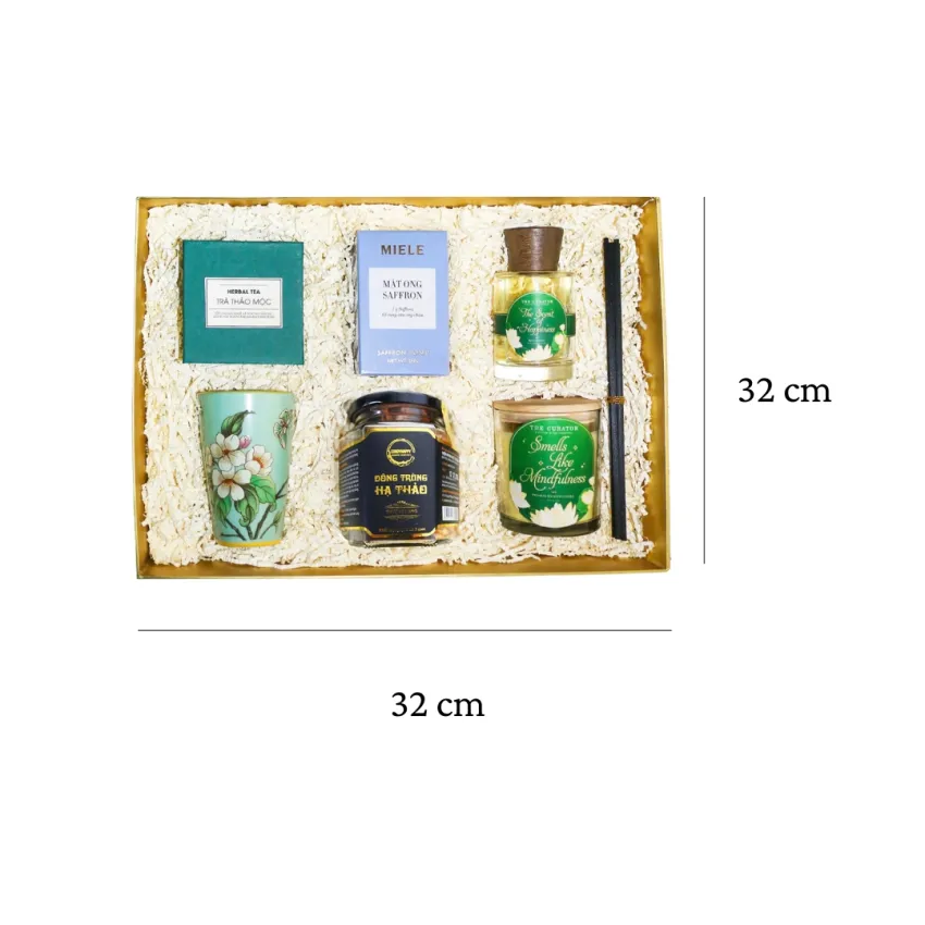 Hộp Quà "Ngọc An", Khi Sản Vật Gửi Lời Yêu Thương, Set Quà Với Đông Trùng Hạ Thảo Cùng Mật Ong & Ly Sứ, Trà, Quà Tặng Hương Thơm, Quà Biếu Cao Cấp Hộp Quà "Ngọc An", Khi Sản Vật Gửi Lời Yêu Thương, Set Quà Với Đông Trùng Hạ Thảo Cùng Mật Ong & Ly Sứ, Trà, Quà Tặng Hương Thơm, Quà Biếu Cao Cấp