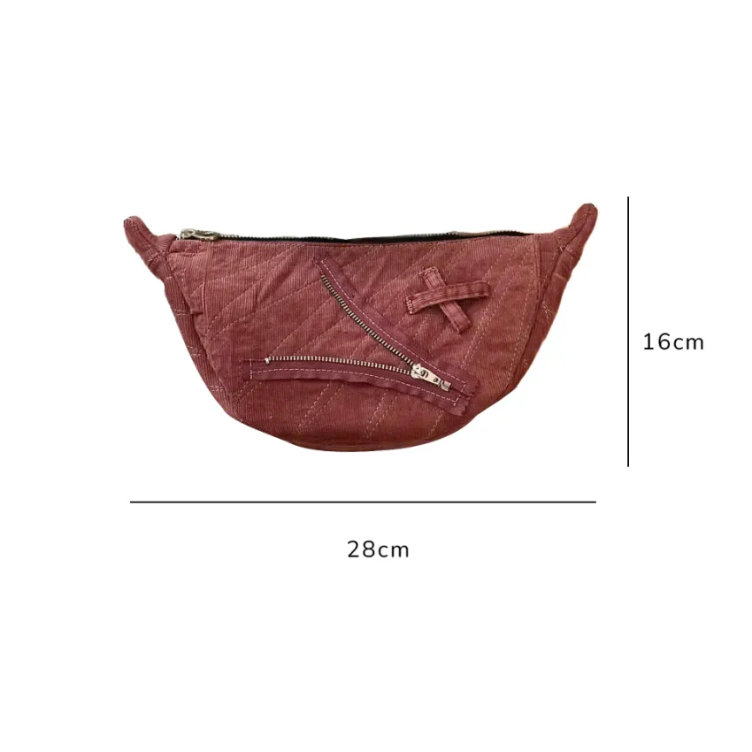 Pink Half-Moon Crossbody Bag From Old Jeans,  One-of-a-Kind Color Palette, Half-Moon Bag, Denim Crossbody Bag, Upcycled Accessory, Unique Birthday Gift