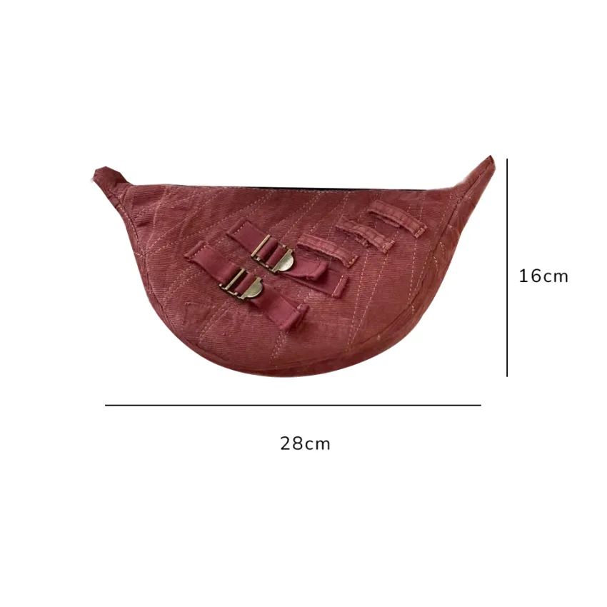 Dark Pink Half-Moon Crossbody Bag From Old Jeans, Amplifying Personal Style, Premium Crossbody Bag, Upcycled Jeans Bag, Creative Birthday Gift Dark Pink Half-Moon Crossbody Bag From Old Jeans, Amplifying Personal Style, Premium Crossbody Bag, Upcycled Jeans Bag, Creative Birthday Gift