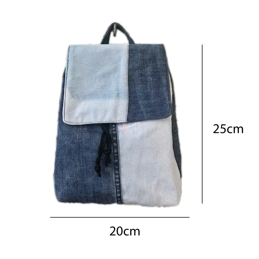 Blue Mix Backpack From Old Jeans, Conquering Minimalist Enthusiasts, Upcycled Backpack, Jeans Bag, Recycled Fashion Accessory, Unique Birthday Gift Blue Mix Backpack From Old Jeans, Conquering Minimalist Enthusiasts, Upcycled Backpack, Jeans Bag, Recycled Fashion Accessory, Unique Birthday Gift
