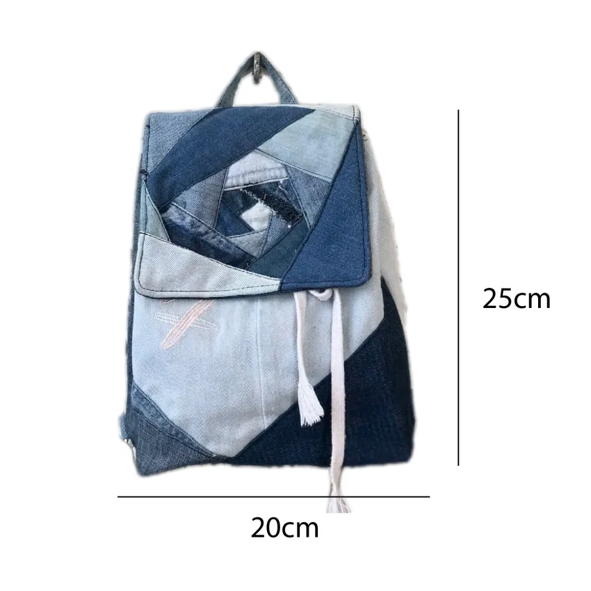 Floral Flap Backpack From Old Jeans, Elegant Fashion Statement Touch, One-of-a-Kind Jeans Backpack, Upcycled Fashion Accessory, Unique Birthday Gift Floral Flap Backpack From Old Jeans, Elegant Fashion Statement Touch, One-of-a-Kind Jeans Backpack, Upcycled Fashion Accessory, Unique Birthday Gift