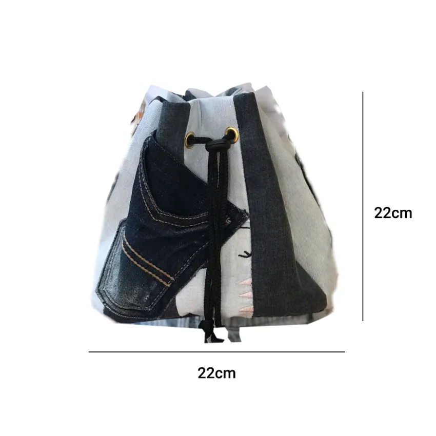 Túi Bucket Sọc Từ Jeans Tái Chế, Nghệ Thuật May Vá Tinh Xảo, Túi Tái Chế Sang Trọng, Túi Dây Rút Độc Đáo, Phụ Kiện Thời Trang, Quà Sinh Nhật Độc Đáo Túi Bucket Sọc Từ Jeans Tái Chế, Nghệ Thuật May Vá Tinh Xảo, Túi Tái Chế Sang Trọng, Túi Dây Rút Độc Đáo, Phụ Kiện Thời Trang, Quà Sinh Nhật Độc Đáo