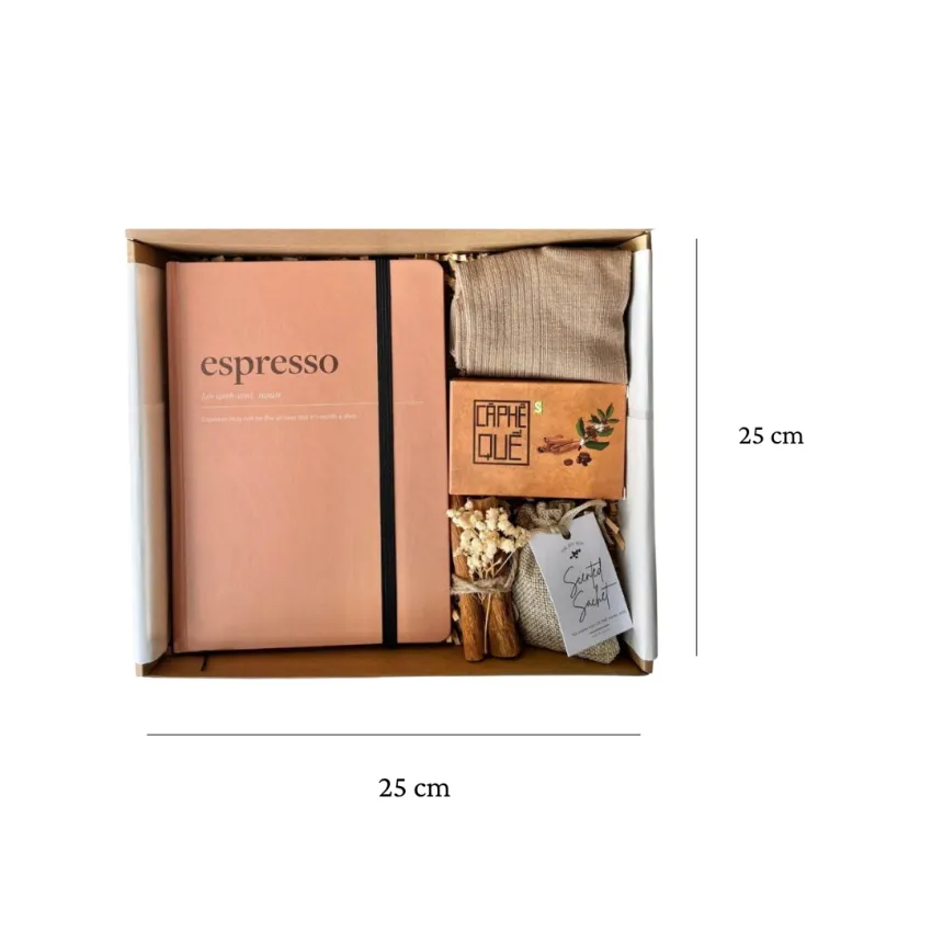 Espres-Sinnamon Gift Set, Relaxation Gift Box, Aromatic Coffee Beans, Gourmet Cinnamon Stick, Luxurious Scented Soap Bar, Cozy Thick Socks, Elegant Hard Cover Notebook, Gift Ideal For Any Occasion Espres-Sinnamon Gift Set, Relaxation Gift Box, Aromatic Coffee Beans, Gourmet Cinnamon Stick, Luxurious Scented Soap Bar, Cozy Thick Socks, Elegant Hard Cover Notebook, Gift Ideal For Any Occasion