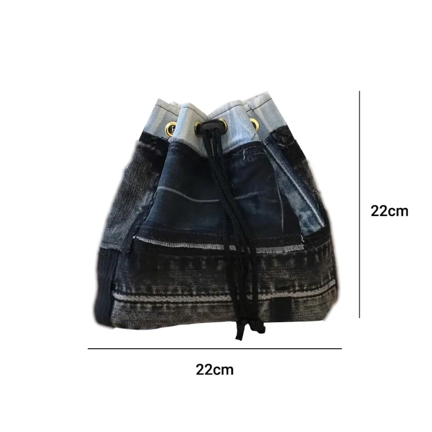 Gray & Black Bucket Bag From Old Jeans, Signature Mark On Every Line, Jeans Handbag, Sustainable Fashion Accessory, Birthday Gift, Handcrafted Gift Gray & Black Bucket Bag From Old Jeans, Signature Mark On Every Line, Jeans Handbag, Sustainable Fashion Accessory, Birthday Gift, Handcrafted Gift