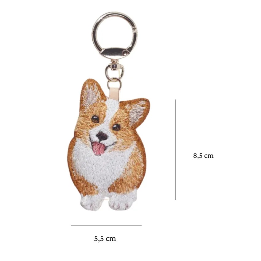 Hand-embroidered corgi plush charm adorable touch for daily accessories, impressive bag tag unique hand-embroidered keychain as handmade gift souvenirs Hand-embroidered corgi plush charm adorable touch for daily accessories, impressive bag tag unique hand-embroidered keychain as handmade gift souvenirs