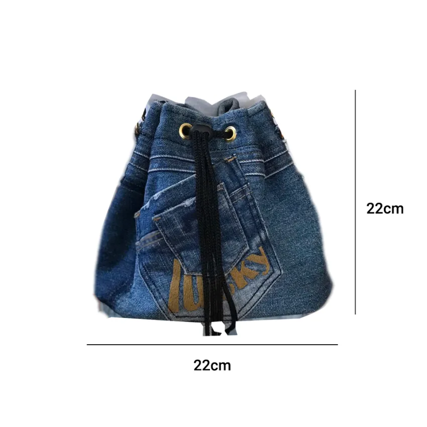 7LUCKY Bucket Bag From Old Jeans, Companion For Dynamic Days, Drawstring Bag, Upcycled Jeans Accessory, Creative Handcrafted Gift, Birthday Gift 7LUCKY Bucket Bag From Old Jeans, Companion For Dynamic Days, Drawstring Bag, Upcycled Jeans Accessory, Creative Handcrafted Gift, Birthday Gift