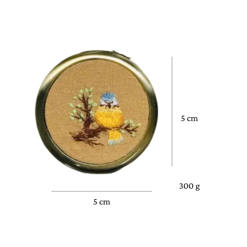 Personalized Vintage Hand-Embroidered Mirror, Countless Cheerful Expressions, Handheld Mirror, Adorable Accessory, Gift For Her, Vietnamese Souvenirs Personalized Vintage Hand-Embroidered Mirror, Countless Cheerful Expressions, Handheld Mirror, Adorable Accessory, Gift For Her, Vietnamese Souvenirs