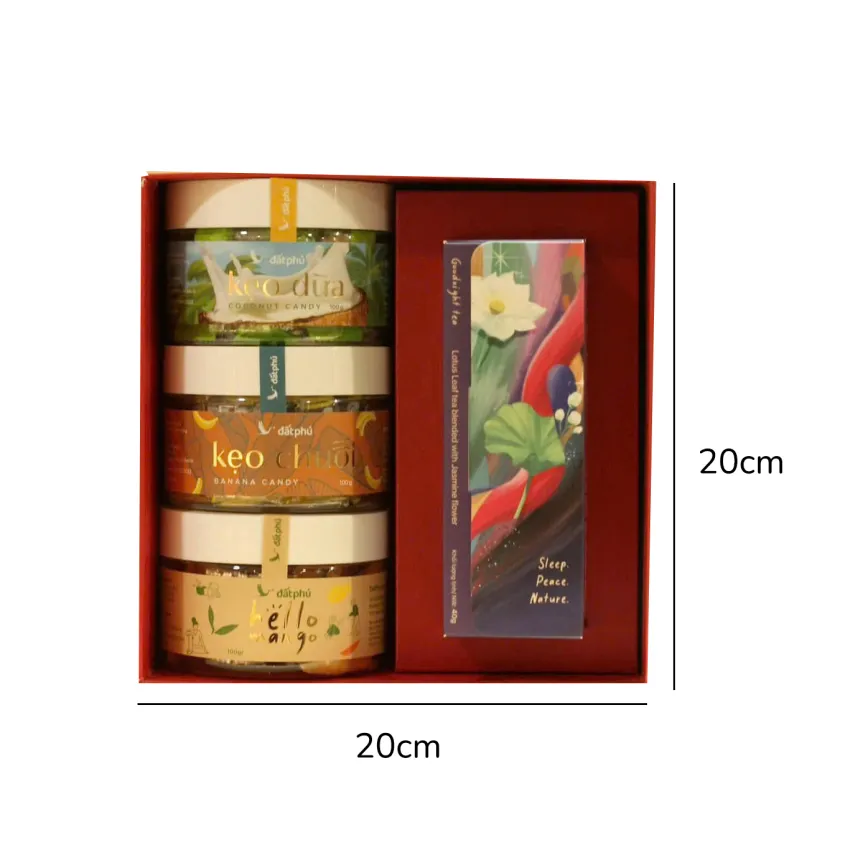 "Pure Vietnam" Gift Set, Essence Of Vietnamese Agriculture, Candy & Lotus Tea Gift Box, Vietnamese Specialty, Corporate Gift, Vietnam Gift For Foreigners "Pure Vietnam" Gift Set, Essence Of Vietnamese Agriculture, Candy & Lotus Tea Gift Box, Vietnamese Specialty, Corporate Gift, Vietnam Gift For Foreigners