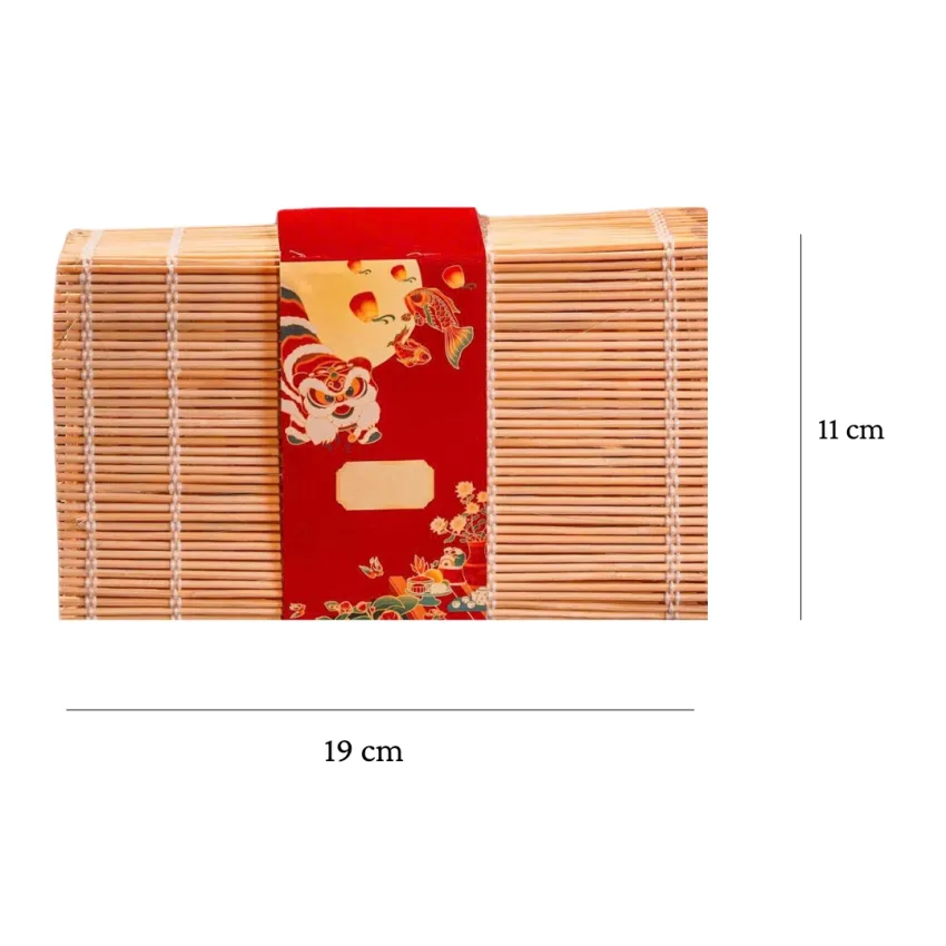 "Full Moon Quartet" Mid-Autumn Gift Box, Honoring Rich Vietnamese Heritage, 2 Mooncakes Gift Box, Unique Rattan Bamboo Box, Partner Gift, Luxury Gift "Full Moon Quartet" Mid-Autumn Gift Box, Honoring Rich Vietnamese Heritage, 2 Mooncakes Gift Box, Unique Rattan Bamboo Box, Partner Gift, Luxury Gift