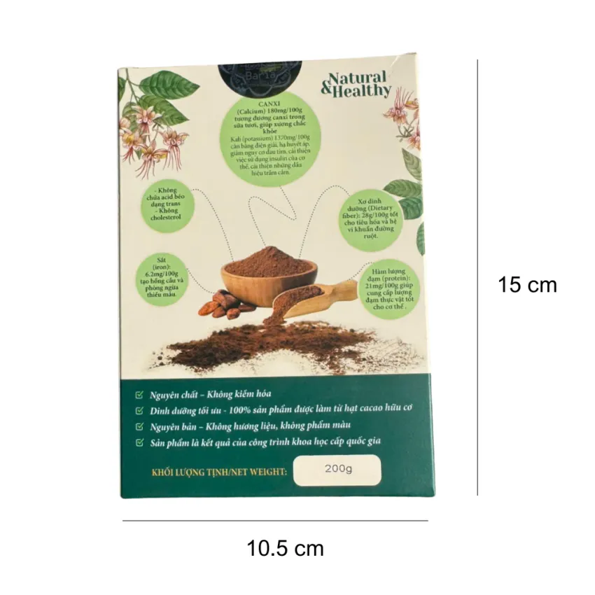 Bột Cacao Nguyên Chất 200Gr, Đắm Say Với Hương Vị Nguyên Bản, 100% Cacao, Bột Cacao Đậm Vị, Ăn Sáng Tiện Lợi Bổ Sung Dinh Dưỡng, Quà Cho Gia Đình Bột Cacao Nguyên Chất 200Gr, Đắm Say Với Hương Vị Nguyên Bản, 100% Cacao, Bột Cacao Đậm Vị, Ăn Sáng Tiện Lợi Bổ Sung Dinh Dưỡng, Quà Cho Gia Đình