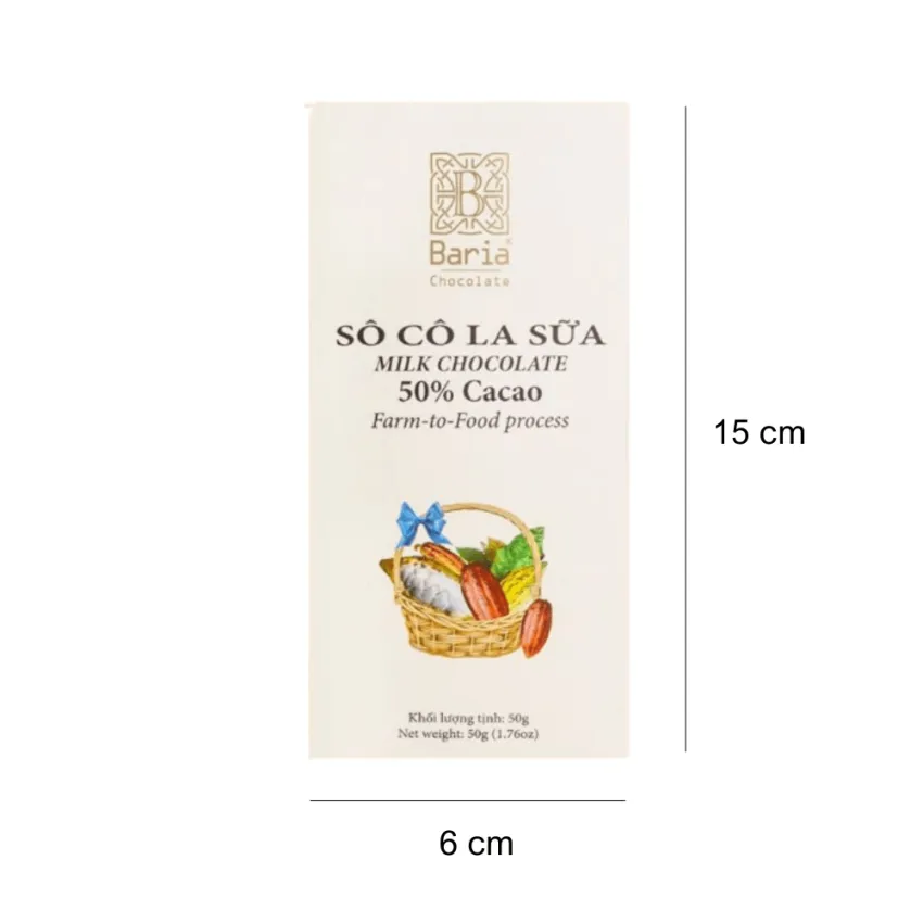 Thanh Socola Sữa 50% Cacao, 50G, Say Mê Vị Béo Hài Hòa, Socola Cao Cấp Đúng Vị, Thành Phần An Toàn Cho Cơ Thể, Quà Tặng Đặc Sản Việt Nam, Ăn Vặt Thanh Socola Sữa 50% Cacao, 50G, Say Mê Vị Béo Hài Hòa, Socola Cao Cấp Đúng Vị, Thành Phần An Toàn Cho Cơ Thể, Quà Tặng Đặc Sản Việt Nam, Ăn Vặt