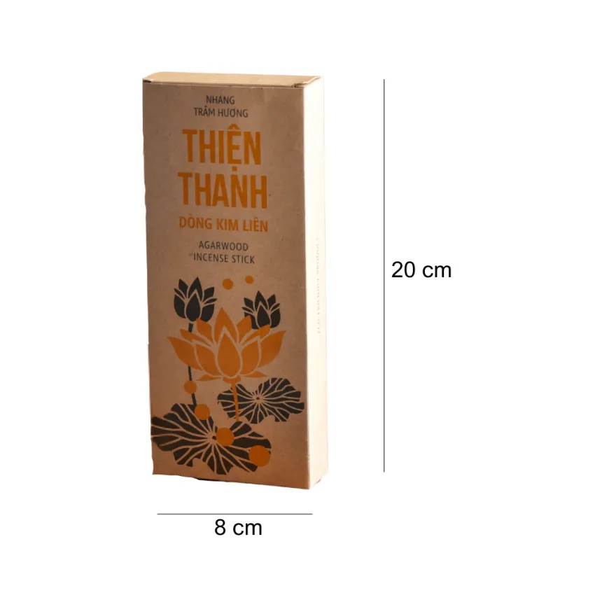 Kim Lien Agarwood Incense Stick Box 200Gr, 20Cm Sticks, Warm Woody Scent, Premium Agarwood Incense, Suitable For Indoor & Outdoor, Natural Agarwood