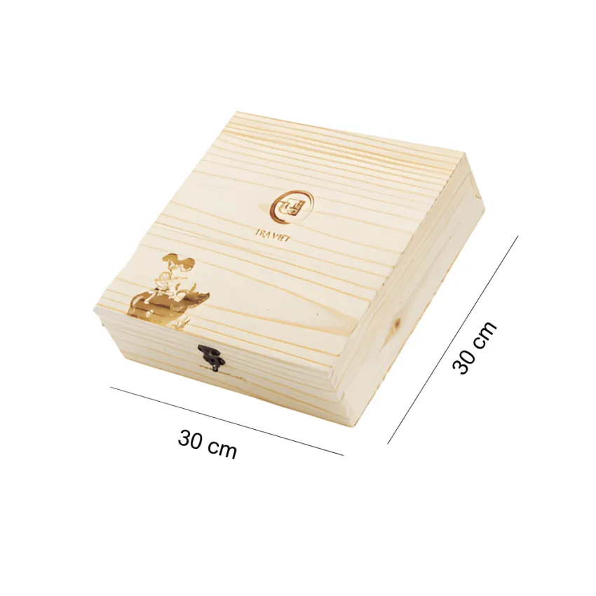 "Prosperity" Tea Gift Box Premium White Pine Wood, Refined Blessing Words That Impress All, Special Vietnamese Tea Gift Set, Luxury Gift, Partner Gift
