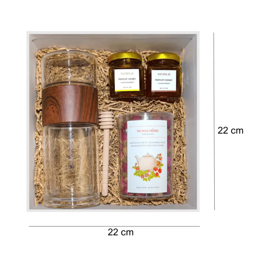 Hộp Quà "Be Healthy", Gửi Sự Quan Tâm Sâu Sắc, Set Quà Với Trà Kèm Mật Ong & Bình Lọc, Quà Tặng Sức Khỏe, Quà Tặng Việt Nam, Quà Tặng Doanh Nghiệp