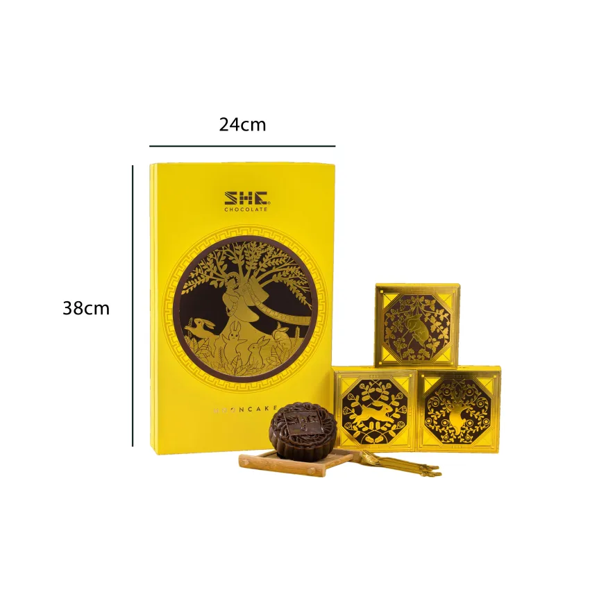 2024 "Moon Palace" Mooncakes Gift Box, Chocolate Mooncakes, Healthy, Mid-Autumn Festival Gifts, Gifts For Partner, Family Gifts, Vietnamese Gifts