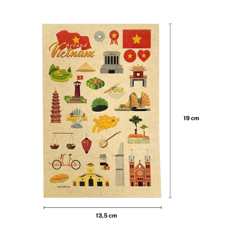 Bộ 2 Tấm Sticker "Around Vietnam", Mỗi Tấm 28 Hình Dán Độc Quyền, Những Góc Việt Nam Rực Rỡ, Sticker Giấy Kraft, Hình Dán Trang Trí Sổ, Quà Lưu Niệm Việt Nam Bộ 2 Tấm Sticker "Around Vietnam", Mỗi Tấm 28 Hình Dán Độc Quyền, Những Góc Việt Nam Rực Rỡ, Sticker Giấy Kraft, Hình Dán Trang Trí Sổ, Quà Lưu Niệm Việt Nam