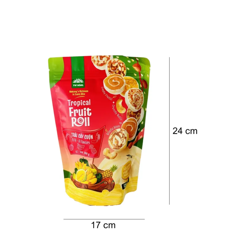 Trái Cây Cuộn Tư Bông Túi Zip 200g, 8 Vị Đất Trời Đậm Nét, Mứt Trái Cây Cuộn Đồng Tháp, Snack Ngon & An Toàn, Đặc Sản Đồng Tháp, Quà Việt Nam Trái Cây Cuộn Tư Bông Túi Zip 200g, 8 Vị Đất Trời Đậm Nét, Mứt Trái Cây Cuộn Đồng Tháp, Snack Ngon & An Toàn, Đặc Sản Đồng Tháp, Quà Việt Nam