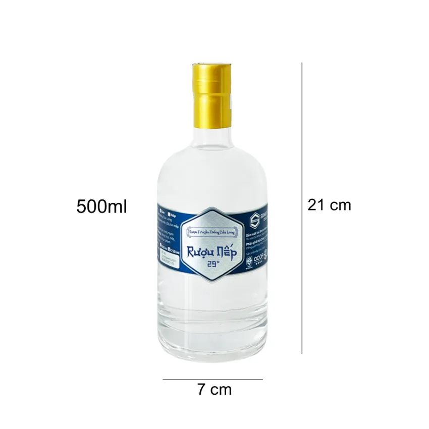 Cuu Long Traditional White Glutinous Rice Wine 500ml, Filled With Essence, Southern Vietnam Specialty Rice Wine, Classic White Rice Wine, Vietnamese Gifts