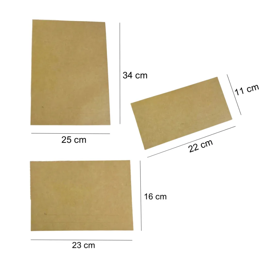A combo of 30 premium kraft paper envelopes in A4, A5 and A6 sizes, 10 pieces each, ideal for businesses needing custom printing and high-quality stationery.