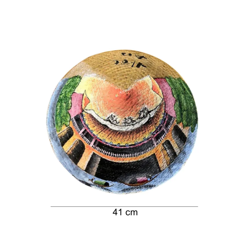 Nón Lá Cỏ Bàng Vẽ Địa Danh Việt Nam, Chuyến Du Hành Bản Sắc, Nón Lá Thủ Công Tặng Kèm Quai Vải, Cỏ Chắc Chắn, Quà Lưu Niệm Việt Nam, Quà Thủ Công