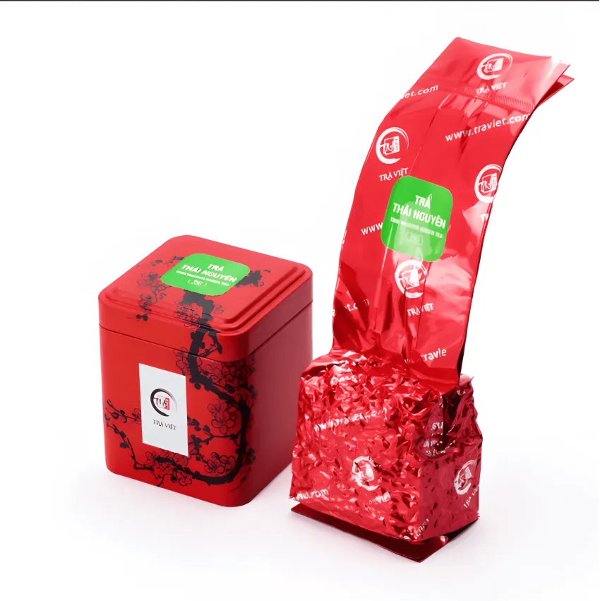 "Wealthy" Tea Gift Box Luxury Gold Foil Pattern, Affirming Refined Gift Selection Taste, Two-Box Vietnamese Tea Gift Set, Luxury Gift, Corporate Gift