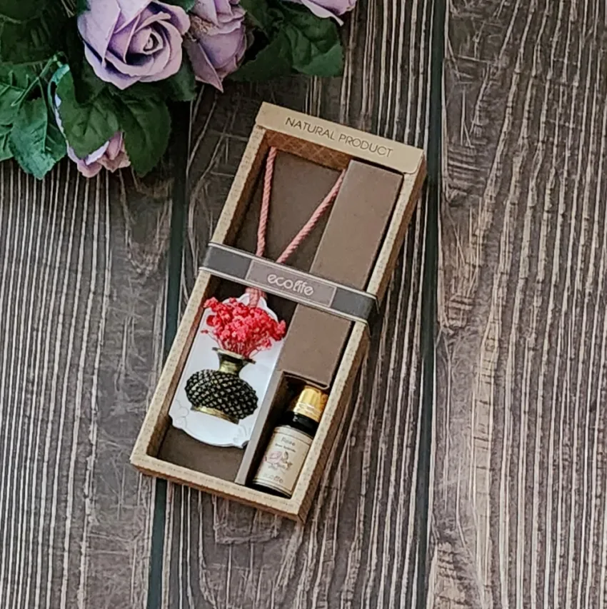 "Herb & Artistry" Gift Set, A Delicate Combination, Gift Box With Roll-On Essential Oil, Noni Soap & Scent Stone, Women's Day Gift Box, Gift For Her