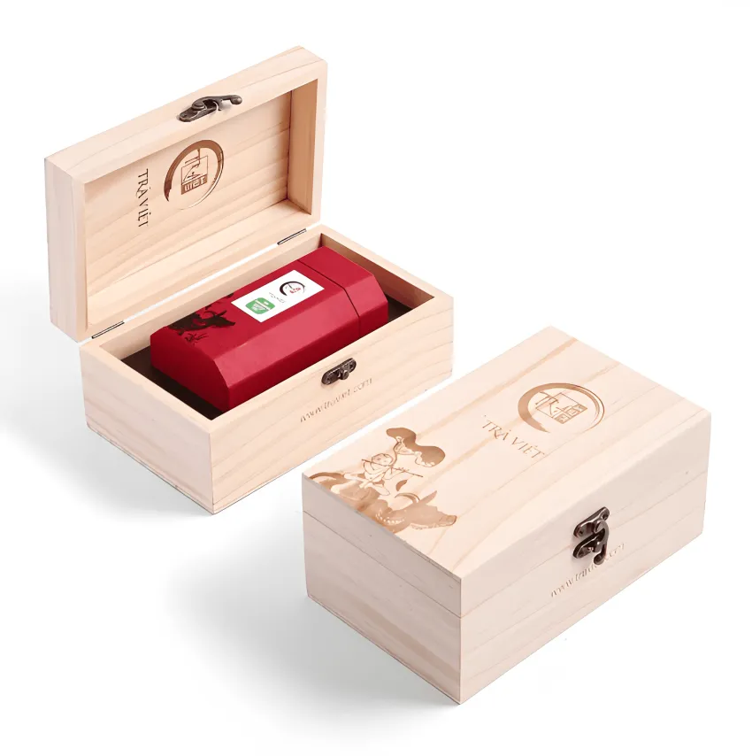 "Heartfelt Blessings" Tea Gift Box, Premium Gift With Distinctive Cultural Appearance, Pine Wood Gift Box With Bag, Luxury Tea Gift Set, Partner Gift "Heartfelt Blessings" Tea Gift Box, Premium Gift With Distinctive Cultural Appearance, Pine Wood Gift Box With Bag, Luxury Tea Gift Set, Partner Gift