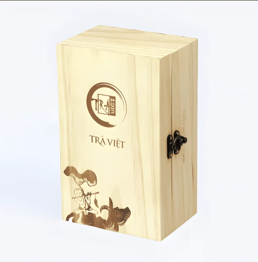 "Heartfelt Blessings" Tea Gift Box, Premium Gift With Distinctive Cultural Appearance, Pine Wood Gift Box With Bag, Luxury Tea Gift Set, Partner Gift "Heartfelt Blessings" Tea Gift Box, Premium Gift With Distinctive Cultural Appearance, Pine Wood Gift Box With Bag, Luxury Tea Gift Set, Partner Gift