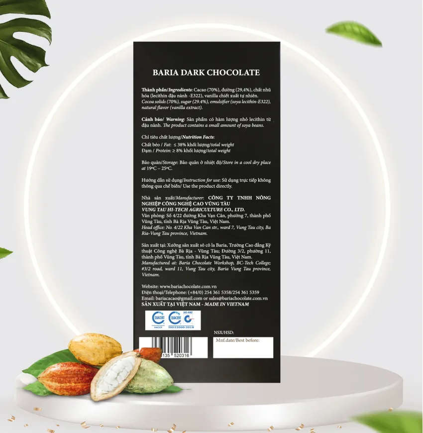 Thanh socola đen 72% cacao 50g say mê với hương vị đắng thơm vừa vặn, socola cao cấp đúng vị đặc sản Việt Nam quà vặt ăn vặt lành mạnh